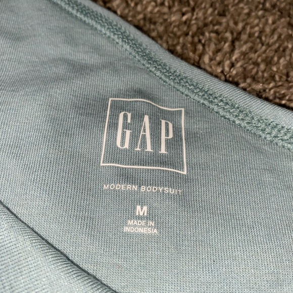 Gap Modern Bodysuit One Shoulder Sage Green Bikini Cut Bodysuit - Picture 4 of 6